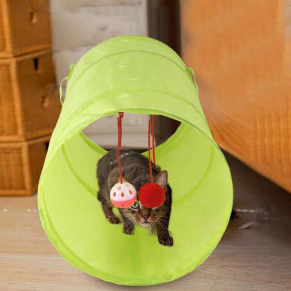 Túnel plegable interactivo para gatos