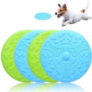 Frisbee flexible de goma para perros