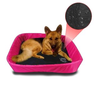 Cama impermeable para mascotas con borde