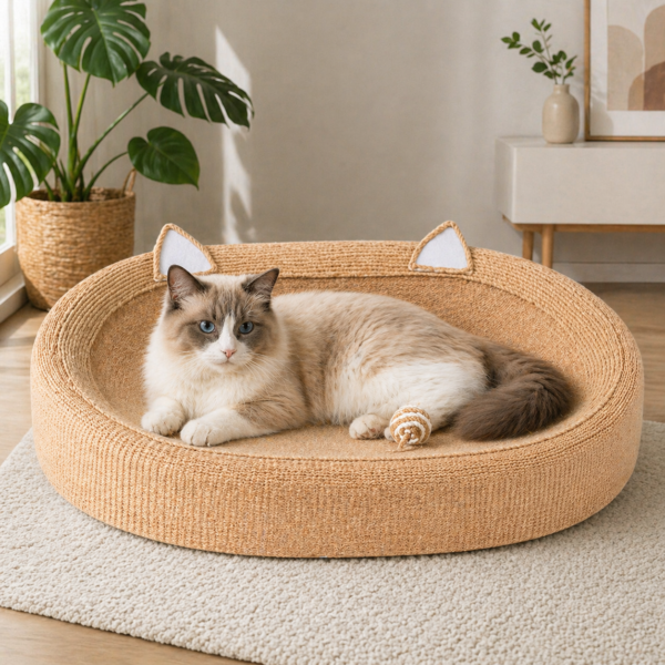 Rascador con cama para gatos